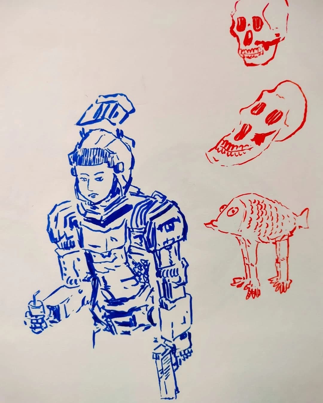 Mountain sunset digital drawing